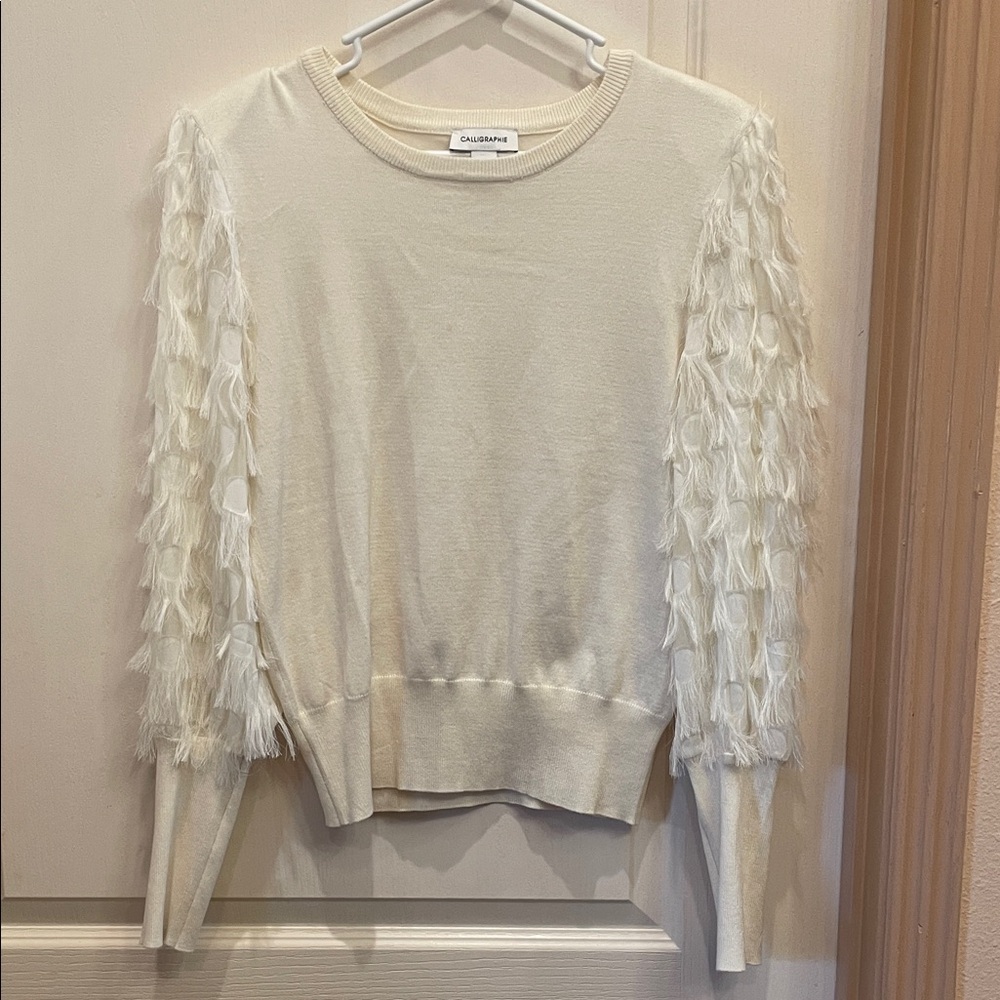 Ivory Fringe Sweater